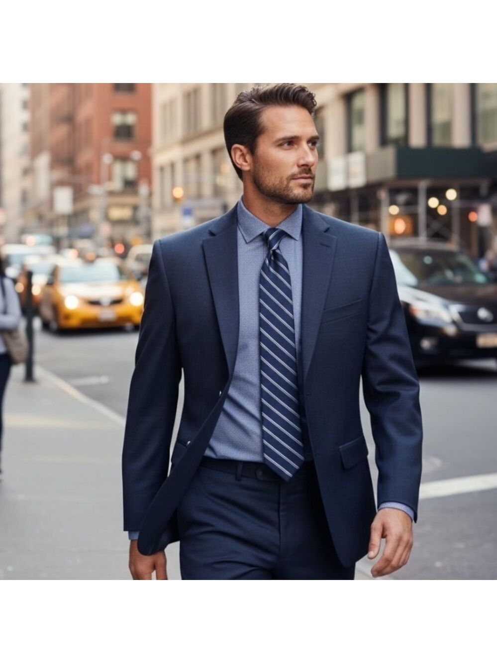 Kenneth Cole Awearness Men's Navy Blazer & Burma Bibas Tie Bundle